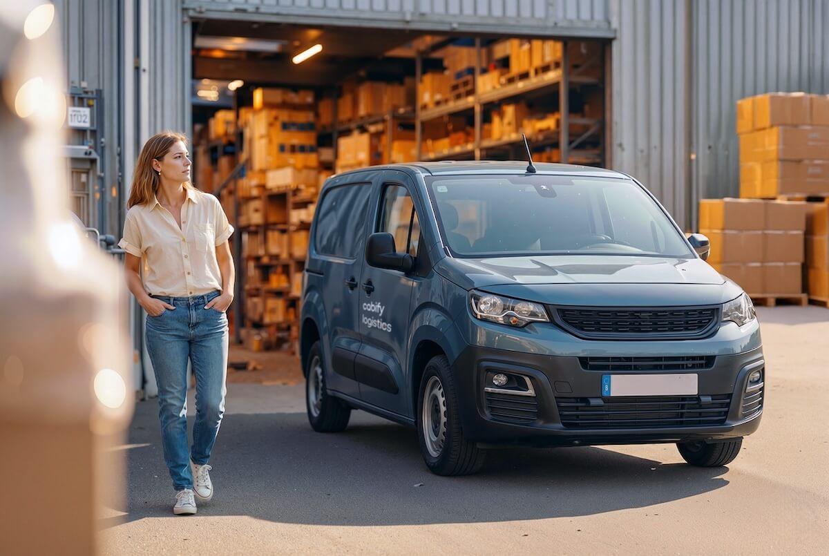 Mujer preparando sus envíos con Cabify Logistics